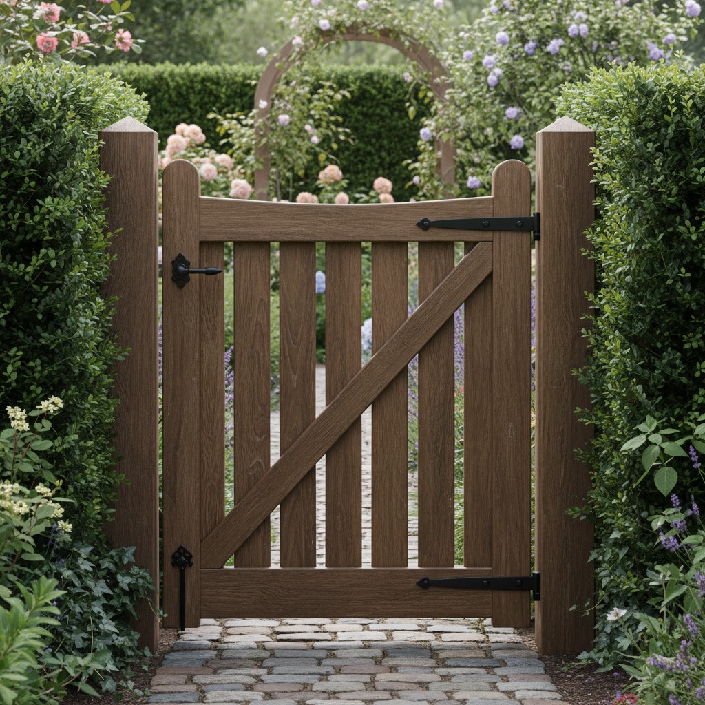 wooden garden gate installed