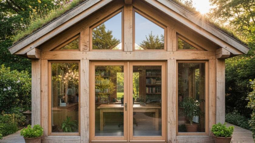 garden office made of timber built and designed by Aston Brothers Carpentry