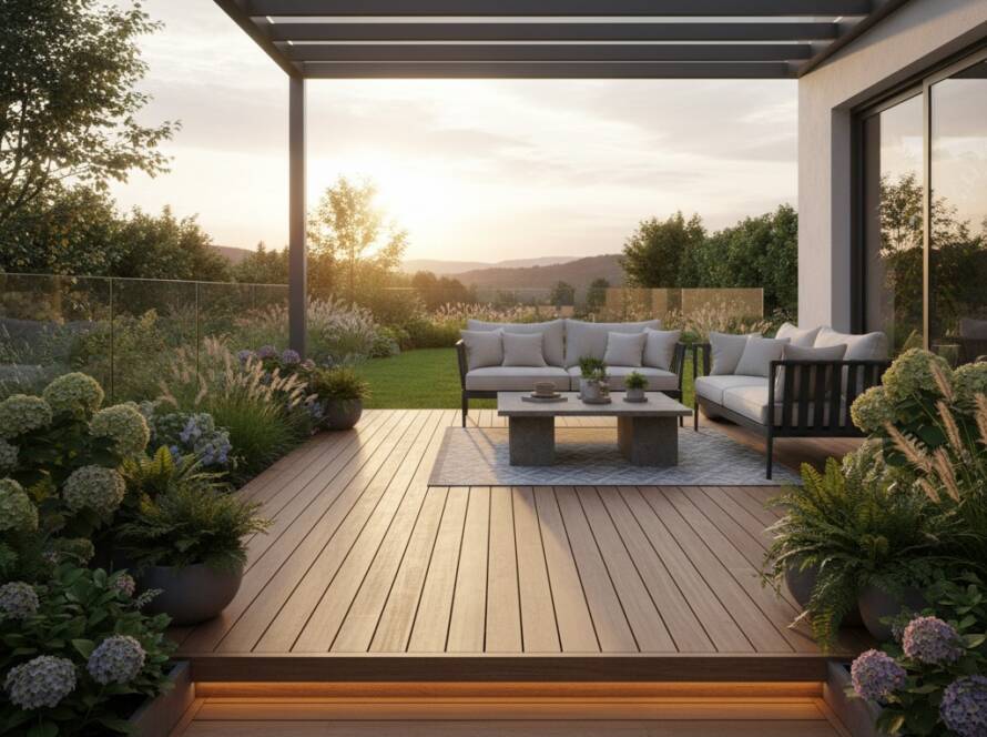 garden timber decking platforms