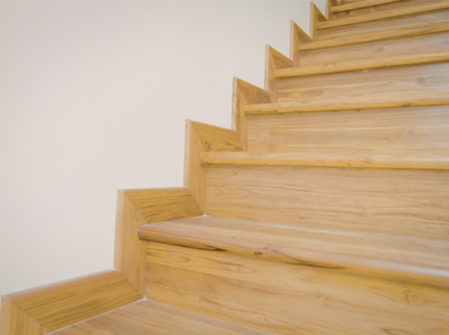 wooden hardwood stairs